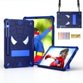 thumbnail image 1 of Dteck for Samsung Galaxy Tab S8 Plus / S7 FE 5G / S7 Plus 12.4 Inch Tablet Case, Heavy Duty Hybrid Shockproof Rugged Kids Case with Kickstand Crossbody Shoulder Strap,Navy+Blue, 1 of 5
