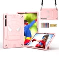 thumbnail image 1 of Dteck for Samsung Galaxy Tab S8 Plus / S7 FE 5G / S7 Plus 12.4 Inch Tablet Case, Heavy Duty Hybrid Shockproof Rugged Kids Case with Kickstand Crossbody Shoulder Strap,Rosegold, 1 of 5
