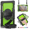 thumbnail image 1 of Dteck for Samsung Galaxy Tab S9 Ultra Case /Galaxy Tab S8 Ultra Case 14.6 Inch,Full Body Shockproof Heavy Duty Protective Case with Screen Protector,Rotating Stand/Handle/Shoulder Strap,Black + Green, 1 of 6