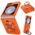 thumbnail image 1 of Dteck for Samsung Galaxy Z Flip 3 Case with 360° Rotatable Magnetic Ring Stand, Compatible with Mag-safe, Slim Thin Matte PC Shockproof Protective Phone Case for Women Men,Orange, 1 of 11