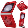 thumbnail image 1 of Dteck for Samsung Galaxy Z Flip 3 Case with 360° Rotatable Magnetic Ring Stand, Compatible with Mag-safe, Slim Thin Matte PC Shockproof Protective Phone Case for Women Men,Red, 1 of 11
