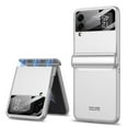 thumbnail image 1 of Dteck for Samsung Galaxy Z Flip 3 Case Hinge Protection Cover Silm PC Magnetic Hinge All-Inclusive Glass Camera Lens Protector Case For Samsung Galaxy Z Flip3 5G,Silver, 1 of 6