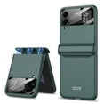 thumbnail image 1 of Dteck for Samsung Galaxy Z Flip 3 Case Hinge Protection Cover Silm PC Magnetic Hinge All-Inclusive Glass Camera Lens Protector Case For Samsung Galaxy Z Flip3 5G,Darkgreen, 1 of 6