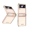 thumbnail image 1 of Dteck for Samsung Galaxy Z Flip 3 Case with Hinge Protection, Luxury Plating Frame Electroplate Transparent Clear Shockproof Protective Case for Samsung Galaxy Z Flip3 5G,Rosegold, 1 of 7