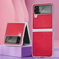 thumbnail image 1 of Dteck for Samsung Galaxy Z Flip 4 5G Case, PU Leather + Hard PC Shell Ultra Thin Slim Durable Protective Phone Case Cover for Samsung Galaxy Z Flip 4 5G 2022, Red, 1 of 7