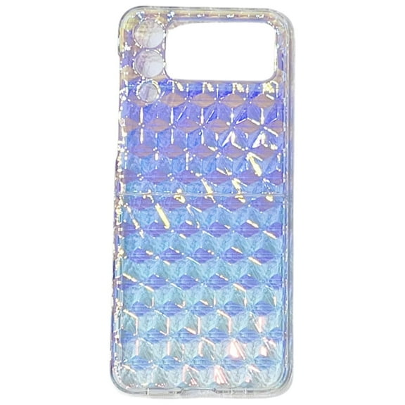 Dteck for Samsung Galaxy Z Flip 4 5G Cute Clear Laser Glitter Hard PC Pattern Slim Protective Shockproof Girls Women Case for Samsung Galaxy Z Flip 4,Blue