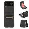 thumbnail image 1 of Dteck for Samsung Galaxy Z Flip 4 6.7" 2022 Folding Case, Lightweight Premium PU Leather Anti-Drop Case with Card Slot Shockproof Protective Case for Samsung Z Flip 4 Ladies Women Men, Black, 1 of 6