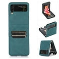 thumbnail image 1 of Dteck for Samsung Galaxy Z Flip 4 6.7" 2022 Folding Case, Lightweight Premium PU Leather Anti-Drop Case with Card Slot Shockproof Protective Case for Samsung Z Flip 4 Ladies Women Men, Green, 1 of 6