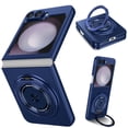 thumbnail image 1 of Dteck for Samsung Galaxy Z Flip 4 Case with 360° Rotatable Magnetic Ring Stand, Compatible with Mag-safe, Slim Thin Matte PC Shockproof Protective Phone Case for Women Men,Royalblue, 1 of 11