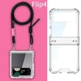 thumbnail image 1 of Dteck for Samsung Galaxy Z Flip 4 Case with Hinge Protection, Lightweight Non-Yellowing Transparent Clear Phone Cover with Crossbody Nylon Lanyard for Samsung Z Flip 4,Clear Case+Black Strap, 1 of 1