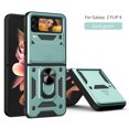 thumbnail image 1 of Dteck for Samsung Galaxy Z Flip 4 Case, Shockproof Built in 360 Degree Rotatable Kickstand Ring Support Magnetic Car Mount Military Grade Protective Cover,Green, 1 of 5