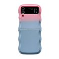 thumbnail image 1 of Dteck for Samsung Galaxy Z Flip 4 Phone Case, Cute Gradient Color Curly Wave Frame Camera Lens Cover Protective Shockproof Bumper Soft Silicone Phone Cover, C, 1 of 10