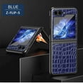 thumbnail image 1 of Dteck  for Samsung Galaxy Z Flip 5 5G 2023 Anti-Glare Crocodile Pattern PU Leather Case, Shockproof Non-Slip Business Hard PC Ultra-Thin Back Cover,Blue, 1 of 7