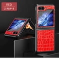 thumbnail image 1 of Dteck  for Samsung Galaxy Z Flip 5 5G 2023 Anti-Glare Crocodile Pattern PU Leather Case, Shockproof Non-Slip Business Hard PC Ultra-Thin Back Cover,Red, 1 of 7