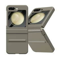 Dteck for Samsung Galaxy Z Flip 5 Case with Built-in Screen Protector, Stylish Hinge Protection Shockproof Protective Phone Case for Galaxy Z Flip 5 5G,Brown