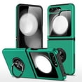 thumbnail image 1 of Dteck for Samsung Galaxy Z Flip 5 Case with Front Screen Protector, Rotating Finger Ring Metal Kickstand Heavy Duty Shockproof Full Body Protective Cover for Samsung Galaxy Z Flip5 5G 2023,Green, 1 of 1