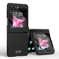 Dteck for Samsung Galaxy Z Flip 5 Case with Hinge Protection, Galaxy Z Flip5 Case with Back Screen Protector Camera Lens Protector, Shockproof Full Body Protective Phone Case,Black