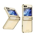 thumbnail image 1 of Dteck for Samsung Galaxy Z Flip 5 Case with Hinge Protection, Luxury Plating Frame Electroplate Transparent Clear Shockproof Protective Case for Samsung Galaxy Z Flip5 5G,Gold, 1 of 6