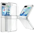 thumbnail image 1 of Dteck for Samsung Galaxy Z Flip 5 Case with Hinge Protection & Small Screen Protector, Z Flip 5 Case Clear Slim Transparent Shockproof Hinge Hard Flip5 Phone Case Cover, 1 of 5