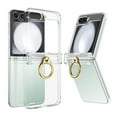 thumbnail image 1 of Dteck for Samsung Galaxy Z Flip 5 Case with Screen Protector & Hinge Protection Ring Holder Kickstand, Slim Shockproof Hard Cover for Samsung Galaxy Z Flip5 5G,Clear, 1 of 7