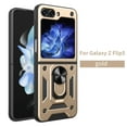 thumbnail image 1 of Dteck for Samsung Galaxy Z Flip 5 Case, Shockproof Heavy Duty Kickstand Rotate Ring Stand Magnetic with Car Mount Holder Protective Case for Galaxy Z Flip 5 5G 2023, Gold, 1 of 10