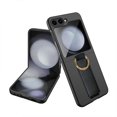 thumbnail image 1 of Dteck for Samsung Galaxy Z Flip 5 Case, Shockproof Protective Phone Case for Slim Galaxy Z Flip 5 with Wrist Strap Ring Kickstand Integrated Back Screen Tempered Glass Protector, Black, 1 of 7