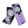 thumbnail image 1 of Dteck for Samsung Galaxy Z Flip 5 Case, Shockproof Protective Phone Case for Slim Galaxy Z Flip 5 with Wrist Strap Ring Kickstand Integrated Back Screen Tempered Glass Protector, Purple, 1 of 7