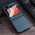 thumbnail image 1 of Dteck for Samsung Galaxy Z Flip 5 Case with Small Screen Protector, Z Flip 5 Case with Hinge Protection PU Leather + Hard PC Shell Ultra Thin Slim Durable Protective Case for Samsung Z Flip5 5G,Cyan, 1 of 5
