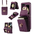 thumbnail image 1 of Dteck for Samsung Galaxy Z Flip 5 Crossbody Wallet Case,  Crossbody Shoulder Adjustable Strap Shockproof Card Pocket Slots Soft PU Leather Slim Phone Case for Galaxy Z Flip5 5G 2023,Deep Purple, 1 of 9