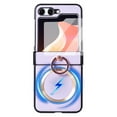thumbnail image 1 of Dteck for Samsung Galaxy Z Flip 5 Magnetic Case with Ring Holder, Compatible with MagSafe, Full Body Protective Case with Screen Protector & Hinge Protection Slim Cover for Samsung Z Flip5 5G,Purple, 1 of 6