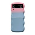 thumbnail image 1 of Dteck for Samsung Galaxy Z Flip 5 Phone Case, Cute Gradient Color Curly Wave Frame Camera Lens Cover Protective Shockproof Bumper Soft Silicone Phone Cover, C, 1 of 10