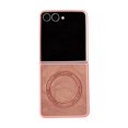 thumbnail image 1 of Dteck for Samsung Galaxy Z Flip 6 5G Case, Magnetic Compatible with MagSafe Accessory Shockproof PU Leather + Soft TPU Shell Ultra Thin Slim Anti-Scratch Protective Case, Pink, 1 of 3