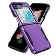 thumbnail image 1 of Dteck for Samsung Galaxy Z Flip 6 Case with Back Screen Protector, Heavy Duty Hybrid Shockproof Rugged Protective Phone Cover with Hinge Protection for Samsung Galaxy Z Flip 6 5G,Purple, 1 of 7