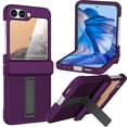thumbnail image 1 of Dteck for Samsung Galaxy Z Flip 6 Case, Built-in Kickstand & Hinge Protector & HD Screen Protector,All-Inclusive Shockproof Case Cover for Galaxy Z Flip 6 5G,Darkpurple, 1 of 7