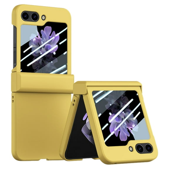 Dteck for Samsung Galaxy Z Flip 6 Case with Built-in Screen Protector, Rugged Shockproof Samsung Z Flip 6 Case with Hinge Protector, Slim Full Body Drop Protective Cover for Samsung Z Flip6,Yellow