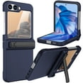 thumbnail image 1 of Dteck for Samsung Galaxy Z Flip 6 Case with Hinge Cover & Built-in Stand & Tempered Glass Screen Protector,Military Grade Drop Protection, Heavy Duty Matte Hard Slim Case for Samsung Z Flip6,Deep Blue, 1 of 7