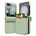 thumbnail image 1 of Dteck for Samsung Galaxy Z Flip 6 Case with Hinge Protection, Galaxy Z Flip 6 Case with Card Slot Holder, Shockproof Rugged Protective Phone Cover for Samsung Z Flip6 5G,Green, 1 of 6