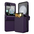 thumbnail image 1 of Dteck for Samsung Galaxy Z Flip 6 Case with Hinge Protection, Galaxy Z Flip 6 Case with Card Slot Holder, Shockproof Rugged Protective Phone Cover for Samsung Z Flip6 5G,Deep Purple, 1 of 6