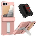 thumbnail image 1 of Dteck for Samsung Galaxy Z Flip 6 Case, Military Grade Protection Shockproof Phone Cover with Belt Clip Holster & Kickstand, Protective Drop Proof Rugged Case for Z Flip 6 5G 2024,Pink+Black Belt Clip, 1 of 7