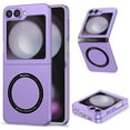 thumbnail image 1 of Dteck for Samsung Galaxy Z Flip 6 Case with Powerful Magnet, Solid Color PC Hard Protective Z Flip 6 Case Compatible with MagSafe Wireless Charger Anti-Scratch Shockproof Phone Case for Galaxy ZPurple, 1 of 7
