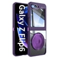 thumbnail image 1 of Dteck for Samsung Galaxy Z Flip 6 Case with Screen Protector, Z Flip6 Magnetic Case Compatible with MagSafe, Shockproof Rotating Ring Kickstand with Camera Lens Protector for Samsung Z Flip 6,Purple, 1 of 8