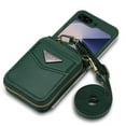 thumbnail image 1 of Dteck for Samsung Galaxy Z Flip 6 Wallet Case, Crossbody Zipper Purse with Credit Card Slot Holder PU Leather Adjustable Lanyard Detachable Strap Wrist for Women Men,Green, 1 of 7