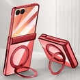thumbnail image 1 of Dteck for Samsung Galaxy Z Flip 7 Clear Case with Hinges Protection & 360° Magnetic Ring Stand & Built-in Screen Protector Electroplated Frame Cover for Galaxy Z Flip 7,Red, 1 of 6