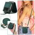 thumbnail image 1 of Dteck for Samsung Galaxy Z Flip4 Crossbody Wallet Case with Card Holder Zipper Pocket Lanyard Shoulder Strap, PU Leather Shockproof Protective Flip Cover for Galaxy Z Flip4 5G, Green, 1 of 1