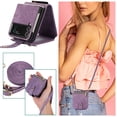 thumbnail image 1 of Dteck for Samsung Galaxy Z Flip4 Crossbody Wallet Case with Card Holder Zipper Pocket Lanyard Shoulder Strap, PU Leather Shockproof Protective Flip Cover for Galaxy Z Flip4 5G,Purple, 1 of 7