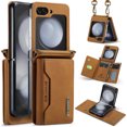 thumbnail image 1 of Dteck for Samsung Galaxy Z Flip5 5G Magnetic Case, Retro PU Leather Wallet Case Detachable with Trifold Wallet Cash Slot Credit Cards Holder Pocket, purple, 1 of 8