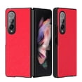 thumbnail image 1 of Dteck Samsung Galaxy Z Fold 3 5G Case, Stylish Slim Thin Soft Cross Texture Classic Durable Lightweight Secure Grip Anti-Fingerprint Non-Slip Protective Shock-Absorbing for Fold 3 5G Cover (Red), 1 of 10