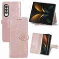 thumbnail image 1 of Dteck Samsung Galaxy Z Fold 3 Case, Flower Wallet PU Leather Card Phone Leather Case for Samsung Z Fold 3 (7.6"), Shockproof 360 Full Protection Fold 3 5G Shell Cover(Rosegold), 1 of 8