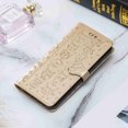 thumbnail image 1 of Dteck Samsung Galaxy Z Fold 3 Case, PU Leather Phone Case Cute Pattern Embossed Wallet Flip Shockproof Protective with Stand Card Holder Cover, Gold, 1 of 5
