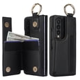 thumbnail image 1 of Dteck for Samsung Galaxy Z Fold 3 Case Wallet with S-Pen Holder & Metal Ring, 4-Card Slots and Cash Slots, Premium Leather Magnetic Clasp Heavy Duty Protective Cover for Galaxy Z Fold3 5G,Black, 1 of 8